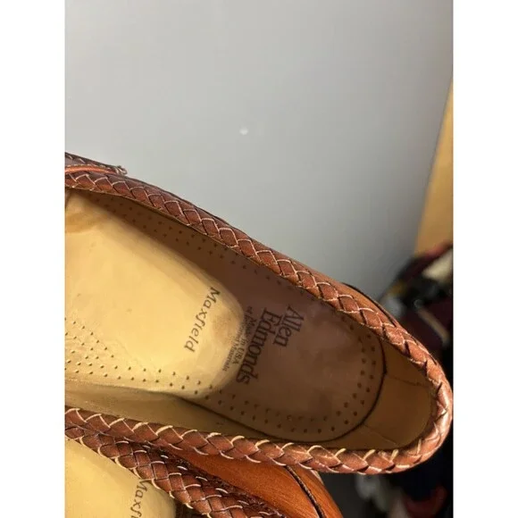 Allen Edmonds Maxfield Tassel Loafers Men's Size 9.5 Brown Leather Slip On Shoes - Picture 5 of 7